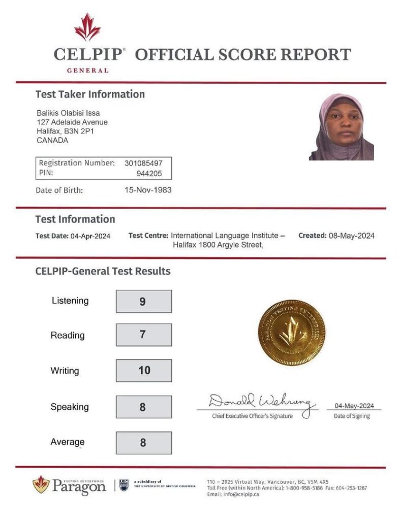 Buy CELPIP Certificate in Canada